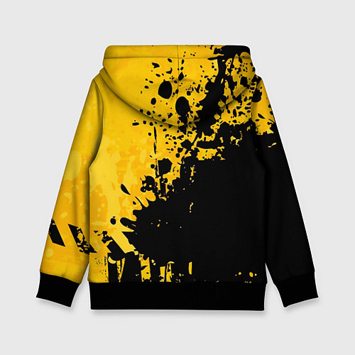 Детская толстовка Пятна черной краски на желтом фоне / 3D-Черный – фото 2