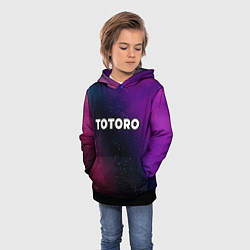 Толстовка-худи детская Totoro gradient space, цвет: 3D-черный — фото 2