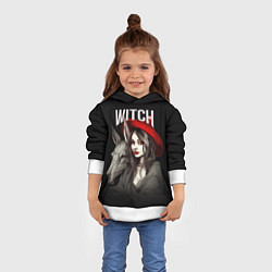 Толстовка-худи детская Ведьма с ослом, цвет: 3D-белый — фото 2