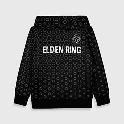 Толстовка-худи детская Elden Ring glitch на темном фоне: символ сверху, цвет: 3D-черный