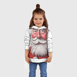 Толстовка-худи детская Улыбка Деда Мороза, цвет: 3D-белый — фото 2
