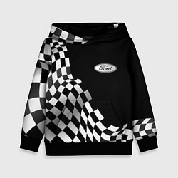 Толстовка-худи детская Ford racing flag, цвет: 3D-черный