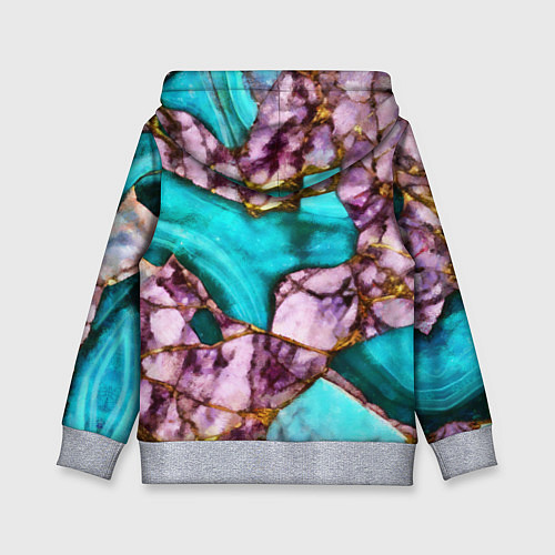 Детская толстовка Рисунок текстуры синего и фиолетового мрамора / 3D-Меланж – фото 2
