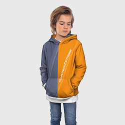Толстовка-худи детская Counter Strike 2 Blue Orange Pattern, цвет: 3D-белый — фото 2