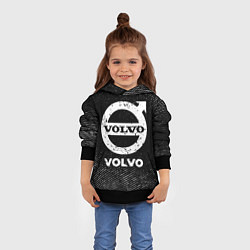 Толстовка-худи детская Volvo с потертостями на темном фоне, цвет: 3D-черный — фото 2
