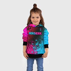 Толстовка-худи детская Berserk - neon gradient: символ сверху, цвет: 3D-черный — фото 2