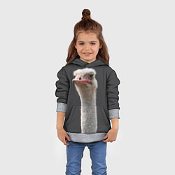 Толстовка-худи детская Голова страуса, цвет: 3D-меланж — фото 2