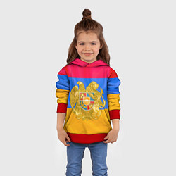 Толстовка-худи детская Солнечная Армения, цвет: 3D-красный — фото 2