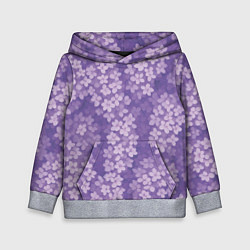 Толстовка-худи детская Цветы сирени, цвет: 3D-меланж
