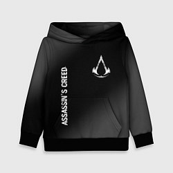 Толстовка-худи детская Assassins Creed glitch на темном фоне: надпись, си, цвет: 3D-черный