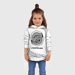 Толстовка-худи детская Chrysler speed на светлом фоне со следами шин, цвет: 3D-белый — фото 2