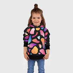 Толстовка-худи детская Fashionable colorful pattern, цвет: 3D-черный — фото 2