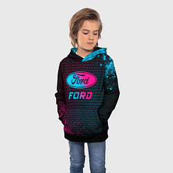 Толстовка-худи детская Ford - neon gradient, цвет: 3D-черный — фото 2