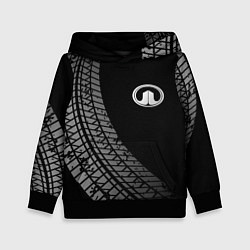Толстовка-худи детская Great Wall tire tracks, цвет: 3D-черный