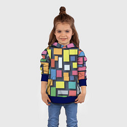Толстовка-худи детская Тетрис цветные кубики, цвет: 3D-синий — фото 2