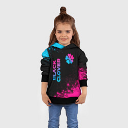 Толстовка-худи детская Black Clover - neon gradient: надпись, символ, цвет: 3D-черный — фото 2