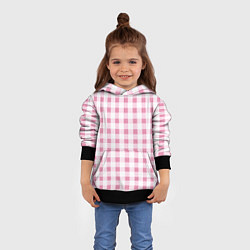 Толстовка-худи детская Барби-розовый: клетка, цвет: 3D-черный — фото 2