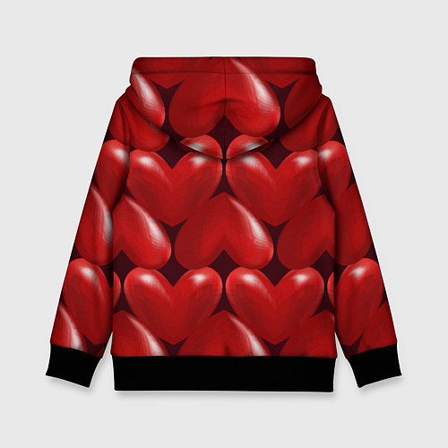 Детская толстовка Red hearts / 3D-Черный – фото 2