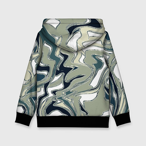 Детская толстовка Абстракция оливковый / 3D-Черный – фото 2