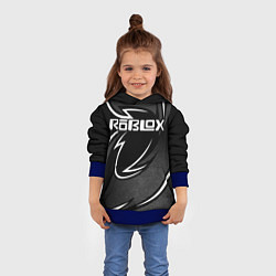 Толстовка-худи детская Роблокс - белая линия, цвет: 3D-синий — фото 2