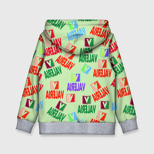 Детская толстовка Валерия - разноцветный текст / 3D-Меланж – фото 2