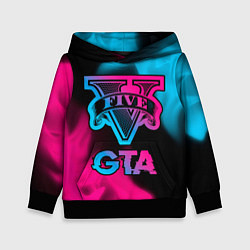 Толстовка-худи детская GTA - neon gradient, цвет: 3D-черный