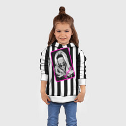Толстовка-худи детская Барби и полосы, цвет: 3D-белый — фото 2