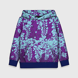 Толстовка-худи детская Blue flowers, цвет: 3D-синий