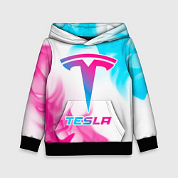 Толстовка-худи детская Tesla neon gradient style, цвет: 3D-черный