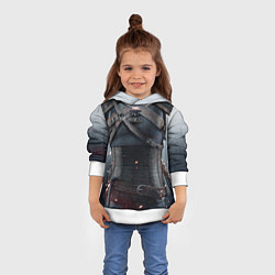 Толстовка-худи детская Броня Геральта, цвет: 3D-белый — фото 2