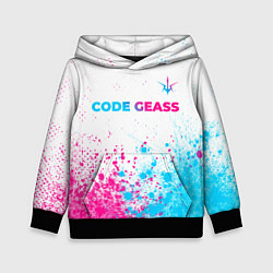 Толстовка-худи детская Code Geass neon gradient style: символ сверху, цвет: 3D-черный