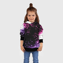 Толстовка-худи детская Неоновые звезды - neon, цвет: 3D-черный — фото 2