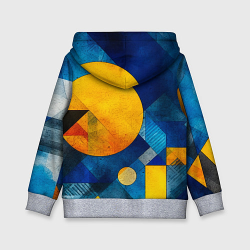 Детская толстовка Жёлтая и синяя геометрия / 3D-Меланж – фото 2