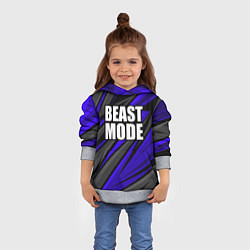 Толстовка-худи детская Beast mode - синяя униформа, цвет: 3D-меланж — фото 2