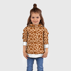 Толстовка-худи детская Шкура Жирафа - Giraffe, цвет: 3D-белый — фото 2