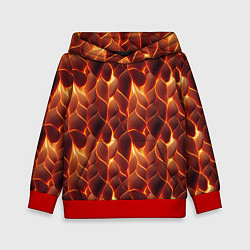 Толстовка-худи детская Огненная мозаичная текстура, цвет: 3D-красный