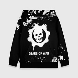 Толстовка-худи детская Gears of War glitch на темном фоне, цвет: 3D-черный