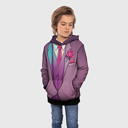 Толстовка-худи детская Босс Мафии - Мафиозник, цвет: 3D-черный — фото 2