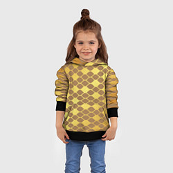 Толстовка-худи детская Golden pattern, цвет: 3D-черный — фото 2