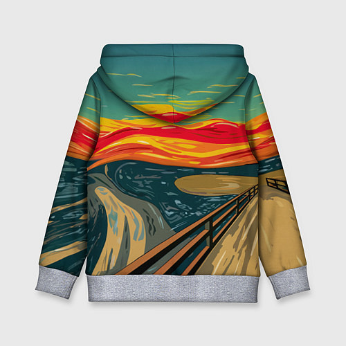 Детская толстовка Утка пародия на картину Крик / 3D-Меланж – фото 2