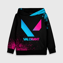 Толстовка-худи детская Valorant - neon gradient, цвет: 3D-черный