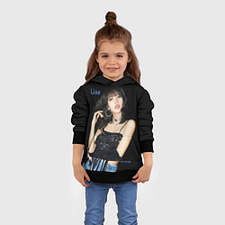 Толстовка-худи детская Blackpink Lisa in jeans, цвет: 3D-черный — фото 2