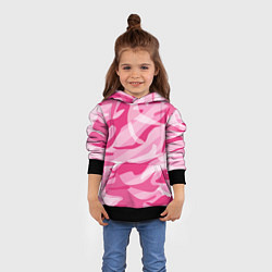 Толстовка-худи детская Камуфляж в розовом, цвет: 3D-черный — фото 2