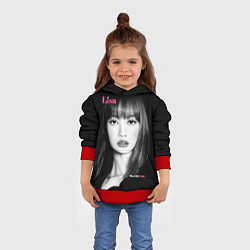 Толстовка-худи детская Blackpink Lisa Portrait, цвет: 3D-красный — фото 2