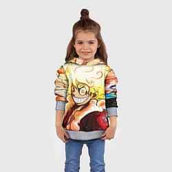 Толстовка-худи детская Луффи 5 гир бог Ника - One Piece, цвет: 3D-меланж — фото 2