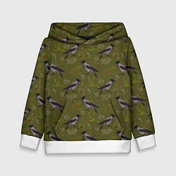 Детская толстовка Вороны и еловые веточки