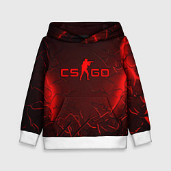 Толстовка-худи детская CSGO logo dark red, цвет: 3D-белый