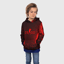 Толстовка-худи детская CSGO logo dark red, цвет: 3D-синий — фото 2