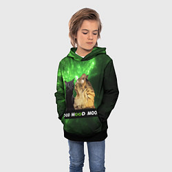 Толстовка-худи детская Mood - коты из ТикТок, цвет: 3D-черный — фото 2