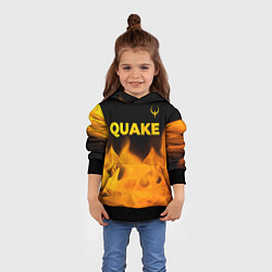 Толстовка-худи детская Quake - gold gradient: символ сверху, цвет: 3D-черный — фото 2